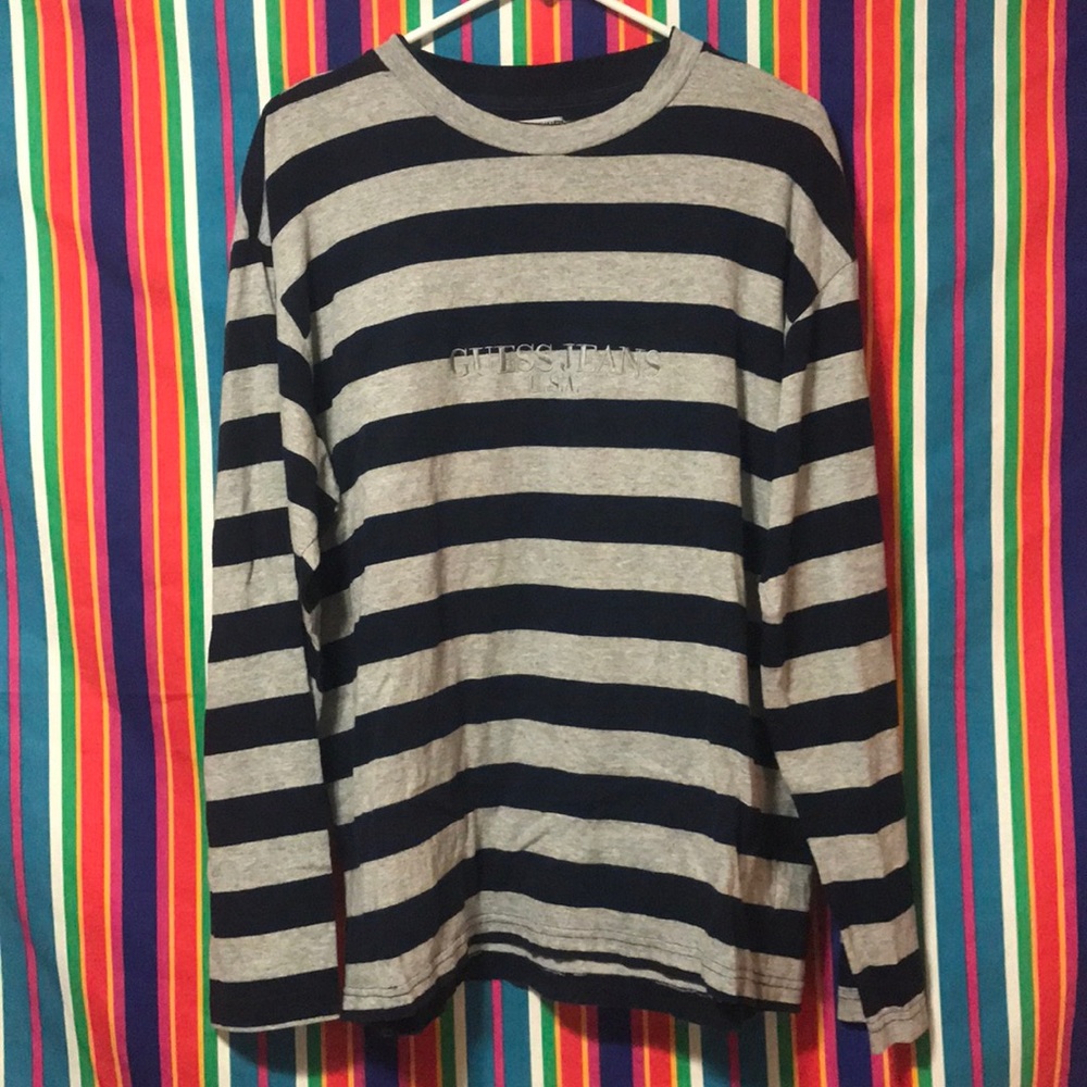 80’s vintage striped guess jeans usa L/s